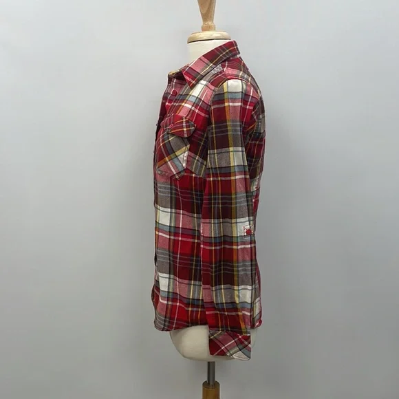 Duluth Trading Co. Tartan Plaid Crosscut Wicking Flannel Button Down Shirt XS - Picture 4 of 8